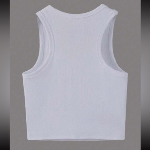 Women Casual Slim Fit Crop Top With Letter Print For Summer - Picture 3 of 3